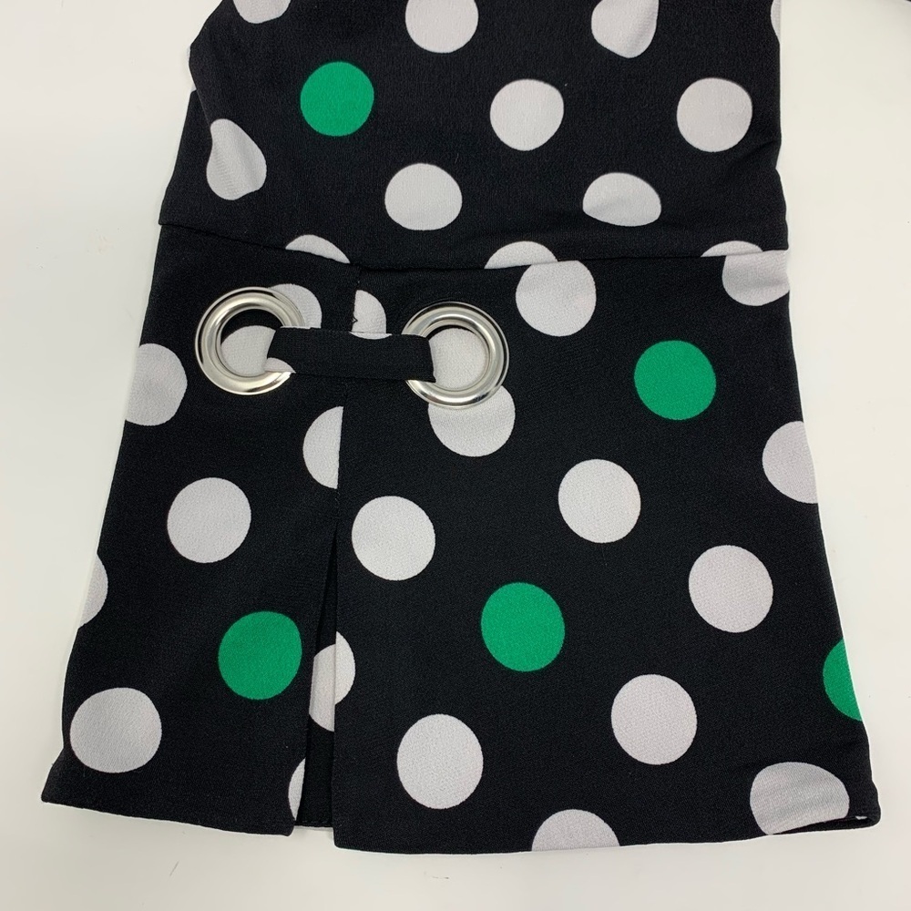 C EST. 1946 Casual Top blouse 3/4  sleeves Black Green Dots Women’s size M - Picture 4 of 9